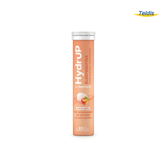 PASTILLES ELECTROLYTES ARO. PÊCHE TUBE X20 PAST. HYDRUP X24