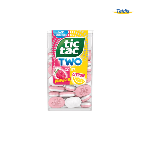 TIC TAC TWO GOÛTS FRAMBOISE/CITRON 38,5G X24