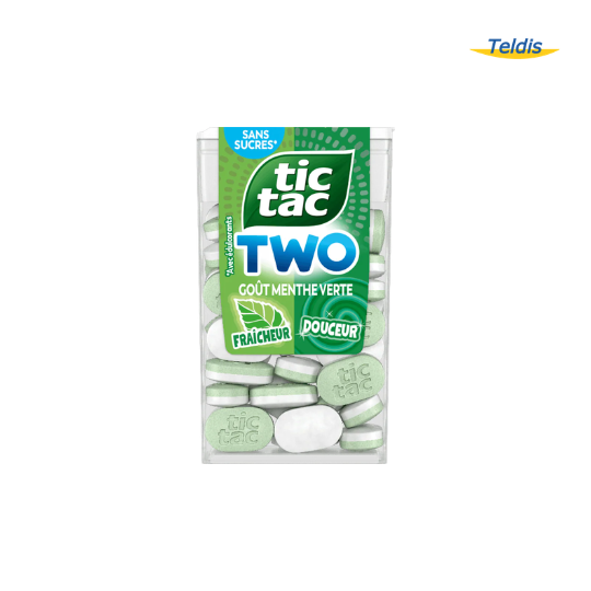 TIC TAC TWO GOÛTS MENTHE VERTE FRAICHE/DOUCE 38,5G X24