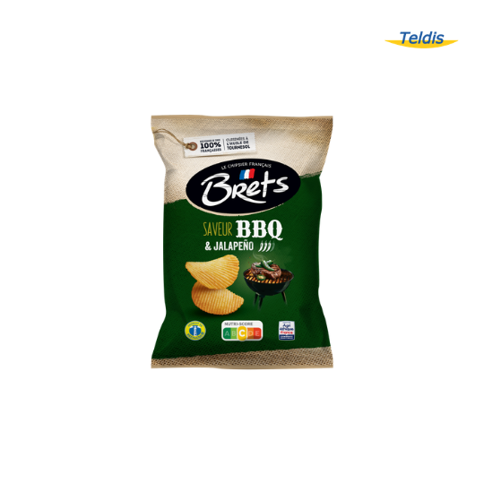 CHIPS BRETS SAV. BBQ & JALAPENO 125G /10