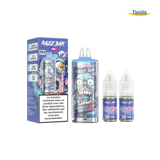 RAZZBAR KIT. 30K BLUEBERRY SOUR RASPBERRY 20MG X5