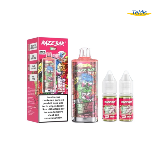 RAZZBAR KIT. 30K STRAWBERRY RASPBERRY CHERRY ICE 20MG X5