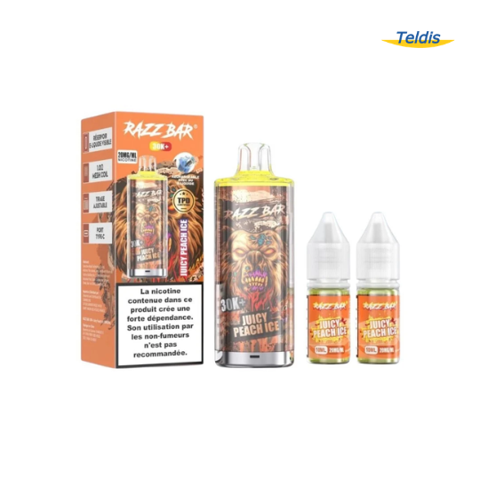 RAZZBAR KIT. 30K JUICY PEACH ICE 20MG X5