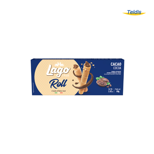 GAUFRETTES ROLL CACAO 80GR LAGO /24