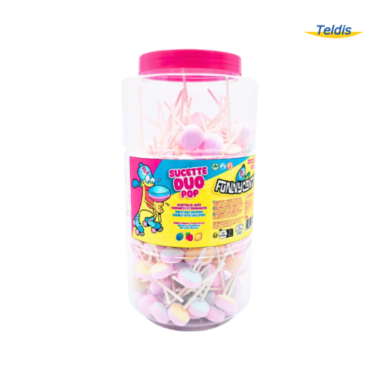 SUCETTE DUO POP BI-GOÛT MIX 3 PARF. TUBO X200 FUNNYCANDY /6