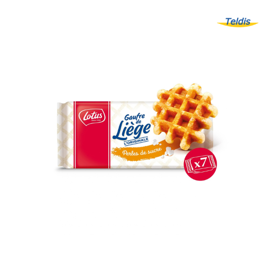 GAUFRES DE LIEGE L'ORIGINALE PERLES DE SUCRE SACHET X7 LOTUS /12