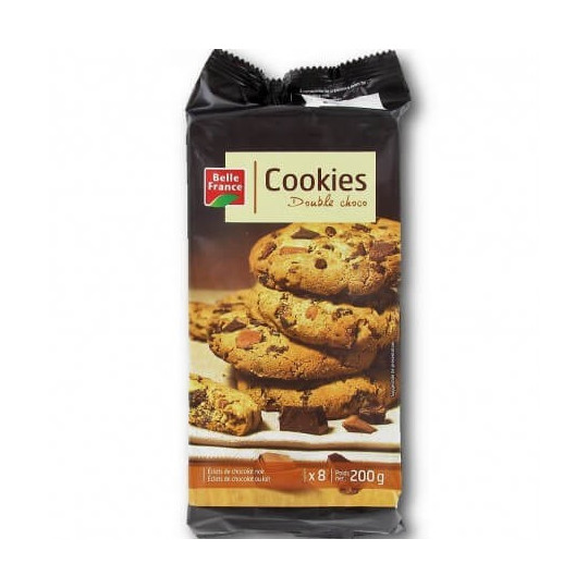 BELLE FRANCE COOKIES MAXI DOUBLE CHOCO X 8 200GR