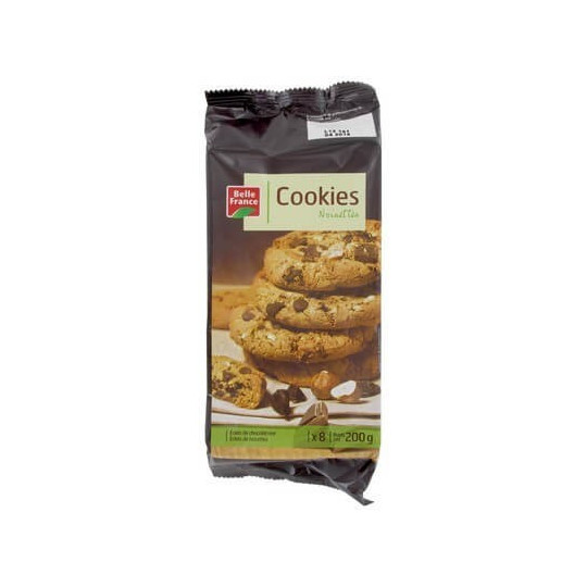 BELLE FRANCE COOKIES MAXI CHOCO NOISETTES X 8 200GR