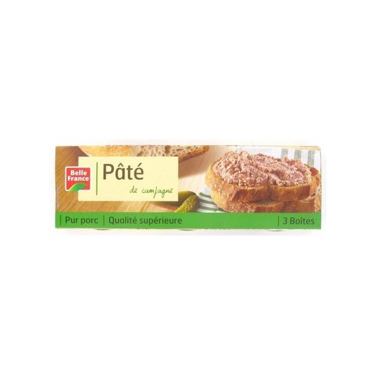 BELLE FRANCE PÂTÉ DE CAMPAGNE LOT DE 3