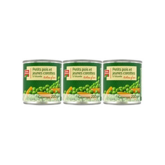 BELLE FRANCE PETITS POIS CAROTTES EF 1/4 LOT DE 3