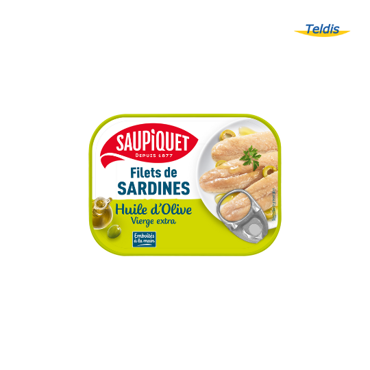 SARDINE FILET HUILE D'OLIVE SAUPIQUET 1/5 100G X15